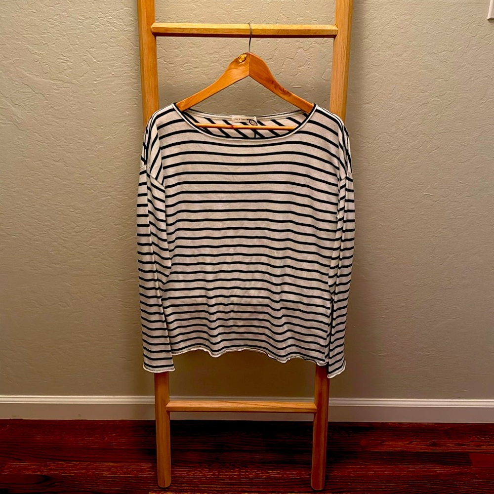 Rag & Bone long sleeve navy/white striped tee. Brand new with tag on